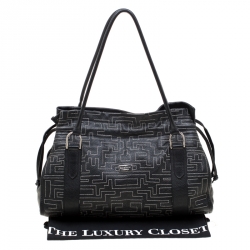 Pre Owned Baldinini Black Leather Shopper Tote