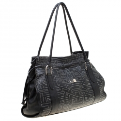 Pre Owned Baldinini Black Leather Shopper Tote