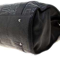 Pre Owned Baldinini Black Leather Shopper Tote