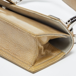 Pre Owned Baldinini Olive Green Patent Leather Flap Shoulder Bag