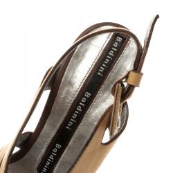 Baldinini Beige Leather Strappy Platform Sandals Size 36