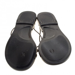 Baldinini Black Jelly Flower Embellished Thong Flats 41