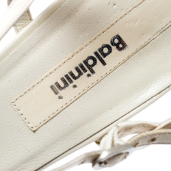 Baldinini White Leather Ankle Strap Sandals Size 39