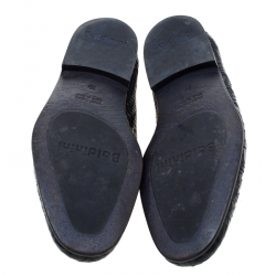 Baldinini Black Woven Leather Loafers Size 39