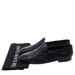 Baldinini Black Woven Leather Loafers Size 39