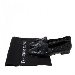 Baldinini Black Quilted Leather Loafers Size 36