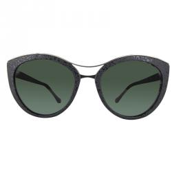 Pre Owned Balenciaga Shiny Black/Green BA0033 Cat Eye Sunglasses