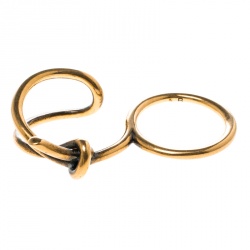 Balenciaga Asymmetric Bow Gold Tone Double Ring