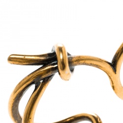 Balenciaga Asymmetric Bow Gold Tone Double Ring