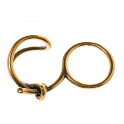 Balenciaga Asymmetric Bow Gold Tone Double Ring