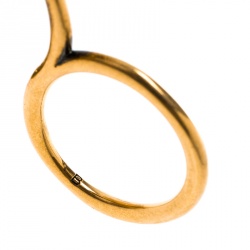 Balenciaga Asymmetric Bow Gold Tone Double Ring