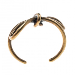 Balenciaga Bow Boucle Gold Tone Open Cuff Bracelet Size M