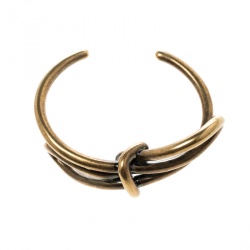 Balenciaga Bow Boucle Gold Tone Open Cuff Bracelet Size M
