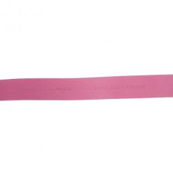 Pre Owned Balenciaga Pink Leather B Buckle Belt 95 CM