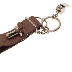 Pre Owned Balenciaga Beige Leather Tube Key Ring