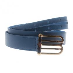 Pre Owned حزام بالنسيياغا جلد أزرق بإبزيم 75 سم