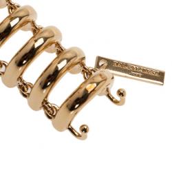 Pre Owned Balenciaga Gold-Tone Chain Track Bracelet 18CM