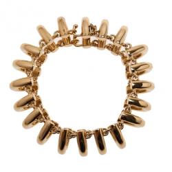 Pre Owned Balenciaga Gold-Tone Chain Track Bracelet 18CM