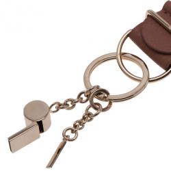 Balenciaga Beige Leather Tube Key Ring