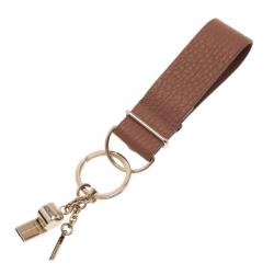 Balenciaga Beige Leather Tube Key Ring