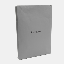 Balenciaga Black/Grey Logo Intarsia Print Wool Scarf