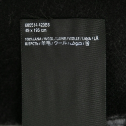 Balenciaga Black/Grey Logo Intarsia Print Wool Scarf