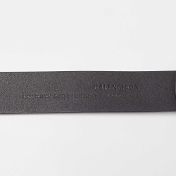 Pre Owned Balenciaga Black Leather BB Buckle Belt 95CM