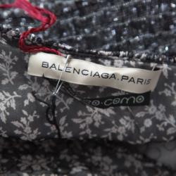 Pre Owned Balenciaga Grey Embroidered Floral Print Textured Mesh Detail Camisole M