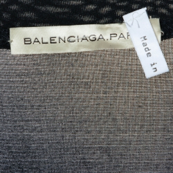 Pre Owned Balenciaga Black Jersey & Grey Overlay Detail Mini Dress M