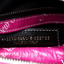 Pre Owned Balenciaga Pink Printed Leather New York City Bazar Shopper Tote