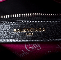 Pre Owned Balenciaga Pink Printed Leather New York City Bazar Shopper Tote