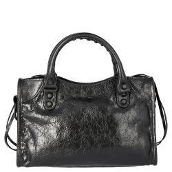 Pre Owned  Balenciaga Black Leather Mini City Bag 