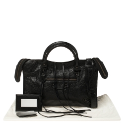 Pre Owned Balenciaga Black Leather RH City Bag