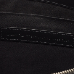 Pre Owned Balenciaga Black/Cream Canvas and Leather Clip M Clutch