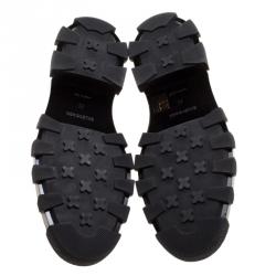 Pre Owned Balenciaga Black Leather Topstitch Platform Derby Size 40