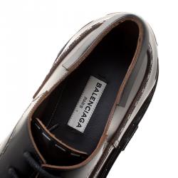 Pre Owned Balenciaga Black Leather Topstitch Platform Derby Size 40