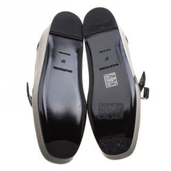 Pre Owned Balenciaga Black Patent Leather Monk Strap Platform Loafers Size 37