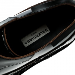 Balenciaga Black Leather Topstitch Platform Derby Size 36