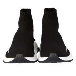 حذاء رياضي بالنسياغا نعل شفاف سبيد تريكو أسود مقاس 37