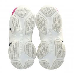 مملوكة مسبقًا Balenciaga White/Pink Leather and Mesh Triple S Platform Sneakers Size 38