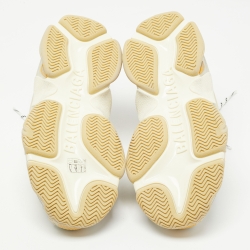 Balenciaga X Gucci Cream Leather Triple S Chunky Sneakers Size 37 