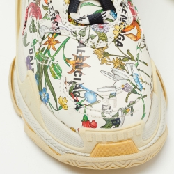 Balenciaga X Gucci Cream Leather Triple S Chunky Sneakers Size 37 