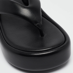Balenciaga Black Leather Platform Thong Sandals Size 35