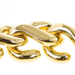 Pre Owned Balenciaga Gold Tone Large S-Chain Bracelet 24CM