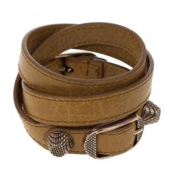 Pre Owned Balenciaga Arena Giant Gold Double Tour Bracelet M