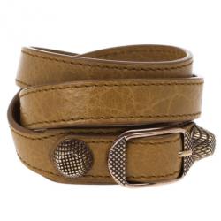 Pre Owned Balenciaga Arena Giant Gold Double Tour Bracelet M