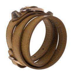 Pre Owned Balenciaga Arena Giant Gold Double Tour Bracelet M