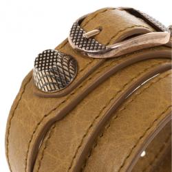 Pre Owned Balenciaga Arena Giant Gold Double Tour Bracelet M