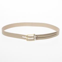 مملوكة مسبقًا Balenciaga Beige Leather B Buckle Belt 84 CM
