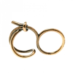 Balenciaga Asymmetric Bow Gold Tone Double Ring